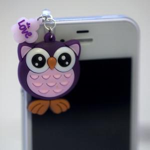 Kawaii Owl Love (pink) Iphone Earphone Plug/dust..