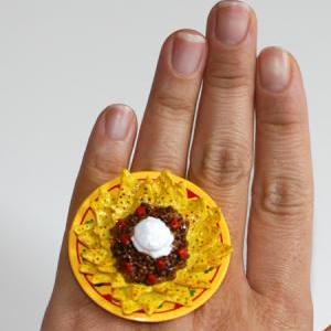 Kawaii Miniature Food Ring - Nachos