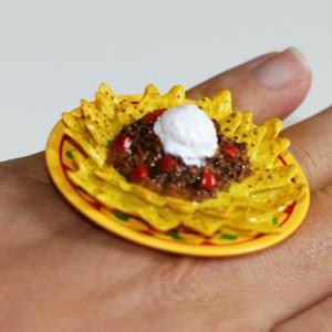 Kawaii Miniature Food Ring - Nachos