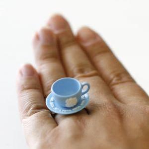 Kawaii Cute Miniature Food Ring - Teacup With A..