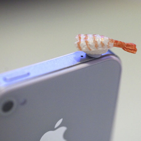 Kawaii Ebi (shrimp) Sushi Iphone Earphone Plug/dust Plug - Cellphone Headphone Handmade Decorations